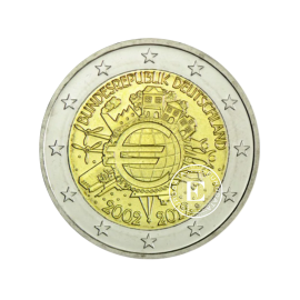 2 Eur Münze 10 Jahre Euro - G, Deutschland 2012