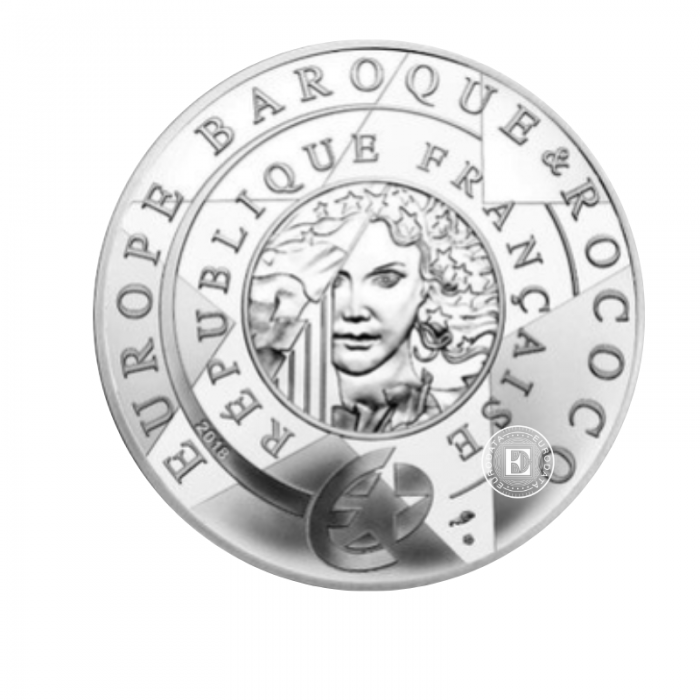 10 Eur (22.20 g) silver PROOF coin Baroque and Rococo period, France 2018 (partially gilded)