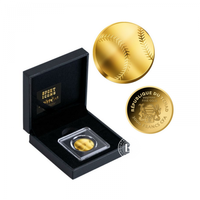 1/1000 oz Goldmünze Baseball, Tschad