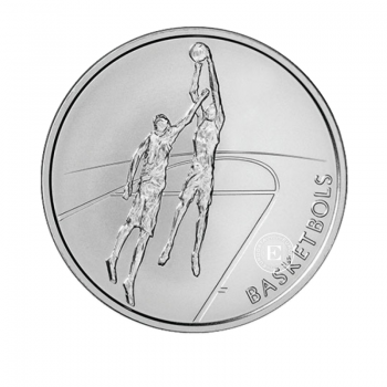 1 lat (31.47 g) pièce d'argent PROOF Basketball, Lettonie 2008
