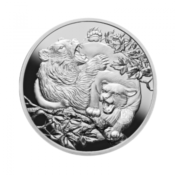 1 oz (31.10 g) sidabrinė moneta Puma ir lokys, Niujė 2022