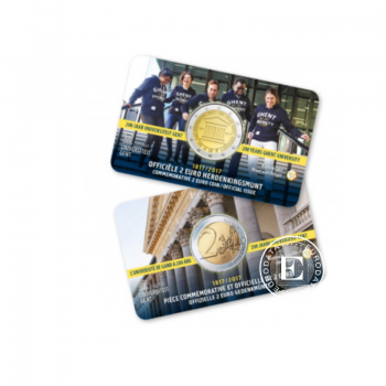 2 Eur moneta na karcie 200th anniversary of Ghent University, Belgia 2017 (NL version)