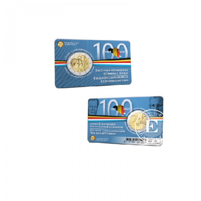 2 Eur coin The 100th anniversary of the founding of the Belgian-Luxembourg Economic Union, Belgium 2021