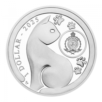 1 oz (31.10 g) sidabrinė spalvota PROOF moneta Kačių veislės - Bengalijos katė, Niujė 2025
