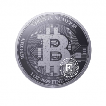 1 oz (31.10 g) sidabrinė moneta Bitcoin, Niujė 2023