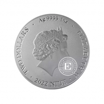 1 oz (31.10 g) sidabrinė moneta Bitcoinas, Niujė 2022