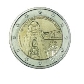 2 Eur moneta Torre dos Clerigos bažnyčios 250-metis, Portugalija 2013