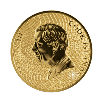 1 g auksinė moneta burlaivis Bounty, Kuko Salos 2026 (su dėklu monetų rinkimui)