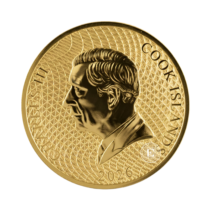 1 g auksinė moneta burlaivis Bounty, Kuko Salos 2026 (su dėklu monetų rinkimui)