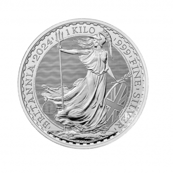 1 kg sidabrinė moneta Britannia - King Charles III, Didžioji Britanija 2024