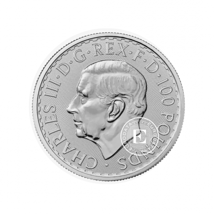 1 oz (31.10 g)  pièce de platine Britannia - King Charles III, Grande-Bretagne 2023