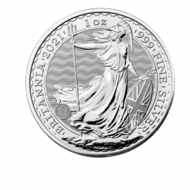 1 oz (31,10 g) Silbermünze Britannia – Königin Elizabeth II., Großbritannien 2021