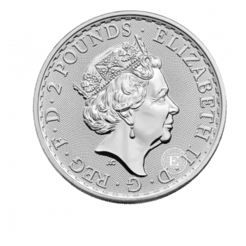1 oz (31.10 g) sidabrinė moneta Britannia - Karalienė Elžbieta II, Didžioji Britanija 2021