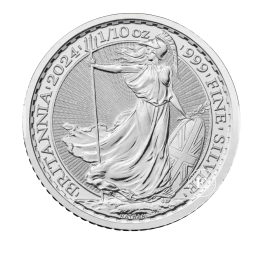 1/10 oz (3.11 g) pièce d'argent Britannia - King Charles III, Grande-Bretagne 2024