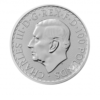 1 oz (31.10 g)  pièce de platine Britannia - King Charles III, Grande-Bretagne 2024