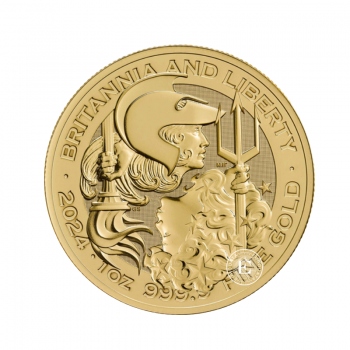 1 oz (31.10 g) auksinė moneta Britannia ir Laisvė, Didžioji Britanija 2024