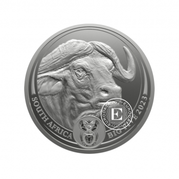 1 oz (31.10 g) sidabrinė moneta kortelėje Didysis penketas - Buivolas, Pietų Afrikos Respublika 2023 