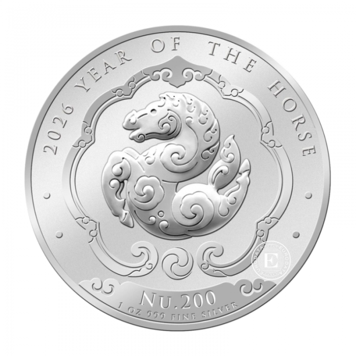 1 oz (31.10 g) silver coin Year of the horse, Kingdom of Bhutan 2026