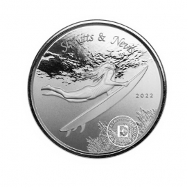 1 oz (31.10 g) silver coin St Kitts EC8 - Underwater Surfer, Eastern Caribbean 2022