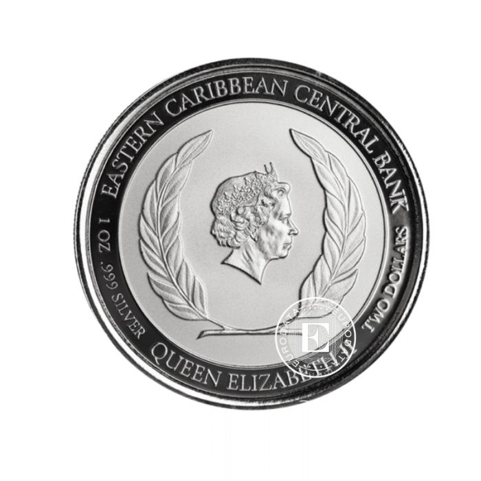 1 oz silver coin EC8 Antigua & Barbuda - Coat of Arms , Eastern Caribbean 2022
