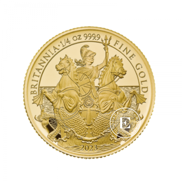 1/4 oz (7.78 g) auksinė PROOF moneta Britannia, Karalius Charlesas III, Didžioji Britanija 2023