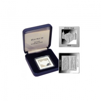 5 Eur (26 g) sidabrinė PROOF moneta Rigos pilies 500-metis, Latvija 2015