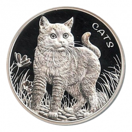 1 oz (31.10 g) srebrna moneta Cats, Fiji 2021