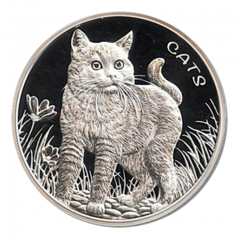 1 oz (31.10 g) sidabrinė moneta Cats, Fidžis 2021