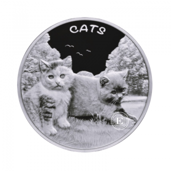 1 oz (31.10 g)  pièce d'argent Cats, Fidji 2024