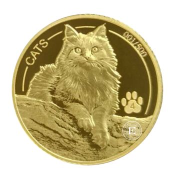 1/10 oz (3.11 g) pièce d'or Cats, Fidji 2025
