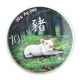 30 g srebrna kolorowa moneta Panda - Lunar - The Year of the Pig, Chiny 2019