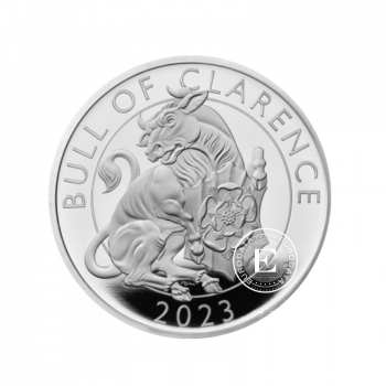 1oz (31.10 g) pièce d'argent PROOF The Royal Tudor Beasts - Black Bull of Clarence, Grande-Bretagne, 2023
