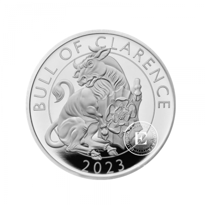 2 x 1 oz (31.10 g) sidabrinė PROOF moneta Tudor Beasts - Jautis, Didžioji Britanija 2023