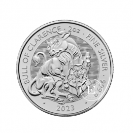 2 oz (62.20 g) sidabrinė moneta Jautis, Tudor Beasts, Didžioji Britanija 2023