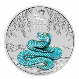 1 kg pièce coloree  d'argent Lunar III - Year of  snake, Australie 2025 