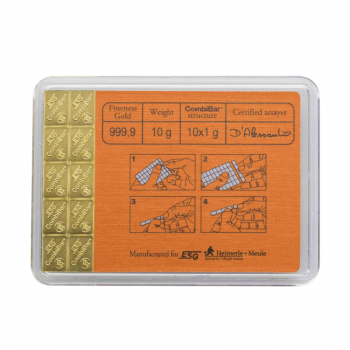 10 x 1 g CombiBar Valcambi 999.9