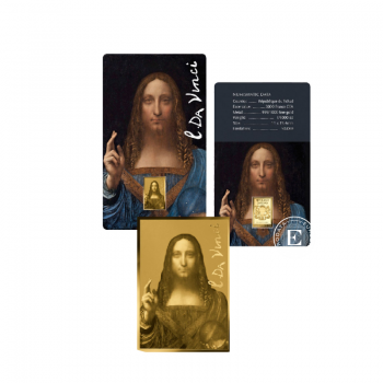 1/1000 oz aukso luitas - moneta Leonardo da Vinci Paintings – Salvator Mundi, Čadas
