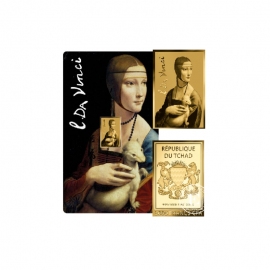 1/1000 oz gold bar coin Leonardo da Vinci Paintings – Lady with an Ermine, Chad