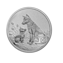 2 oz (62.20 g) silbermünze Next Generation - Piedfort Dingo, Australien 2022