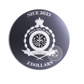 1 oz (31.10 g) sidabrinė moneta Sėkmės dobilas, Niujė 2023