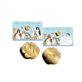1/1000 oz gold coin Dogs, Chad