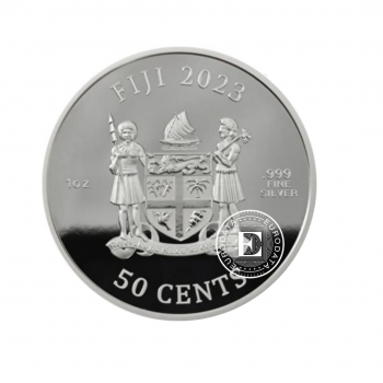 1 oz (31.10 g) sidabrinė moneta Fidžio šunys, Naujoji Zelandija 2023