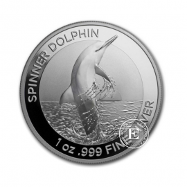 1 oz (31.10 g) sidabrinė moneta Spinner Dolphin, Australija 2020 