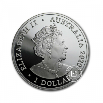 1 oz (31.10 g) sidabrinė moneta Spinner Dolphin, Australija 2020 