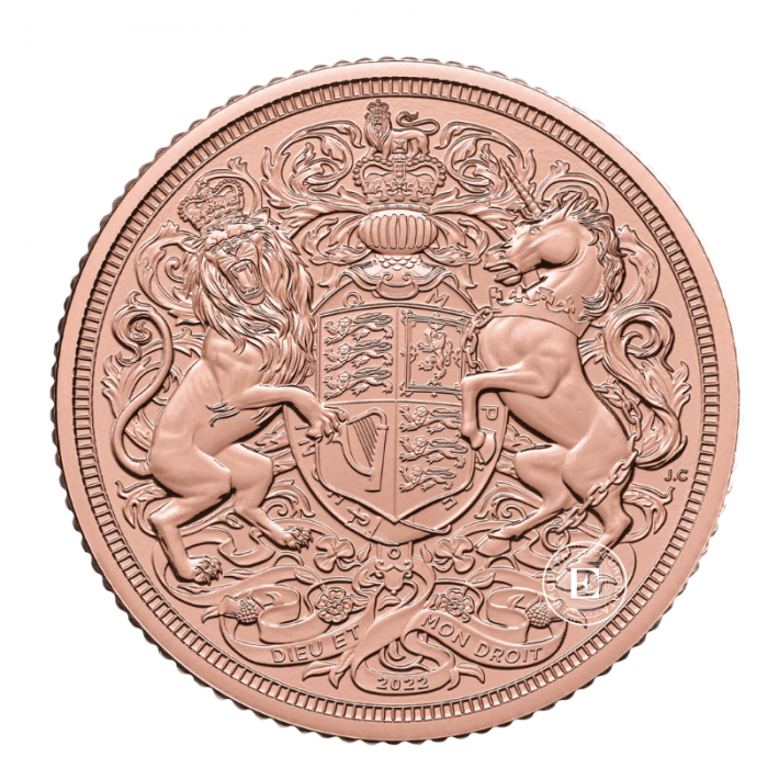 Pièce d'or (15.65 g) souverain sur la carte  The Memorial Double Sovereign, Grande-Bretagne 2022