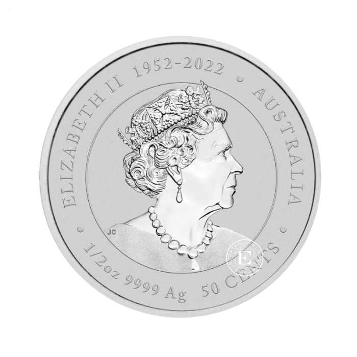 1/2 oz (15.55 g) sidabrinė spalvota moneta Lunar III -  Drakono metai, Australija 2024 