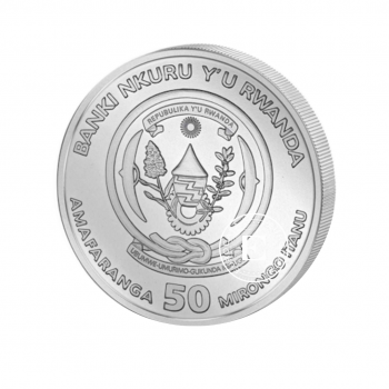 1 oz (31.10 g) sidabrinė moneta Drakono metai, Ruanda 2024