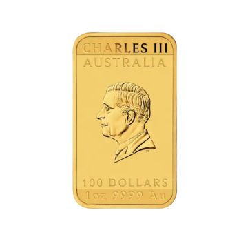 1 oz (31.10 g) auksinė stačiakampė moneta Drakonas, Australija 2026