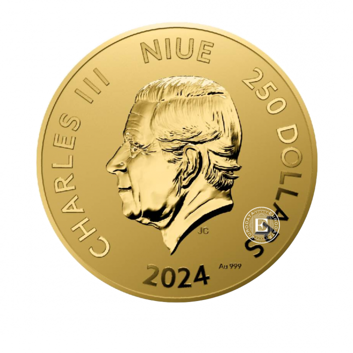 1 oz (31.10 g) auksinė moneta Kinų horoskopas - Drakonas, Niujė 2024 (su sertifikatu)