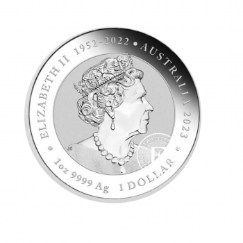 1 oz (31.10 g) sidabrinė spalvota moneta Kinijos mitai ir legendos – Drakonas ir Koi,  Australija 2023 (raudona)
